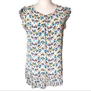 New Direction Petite XL Cap Sleeve Pleated Hem Top